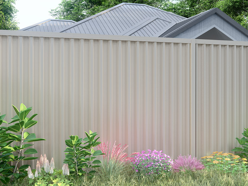 Completed steel privacy fence project