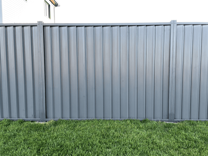 Single Color Steel privacy fence installation detail